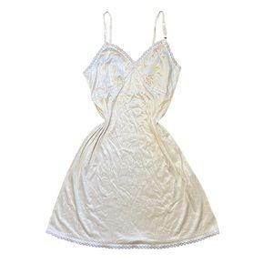 Vintage 90’s Sears White Lace Slip Dress | S/M